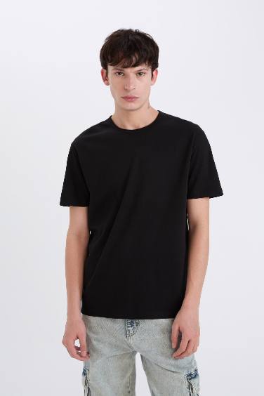 Regular Fit Crew Neck Dirty T-Shirt