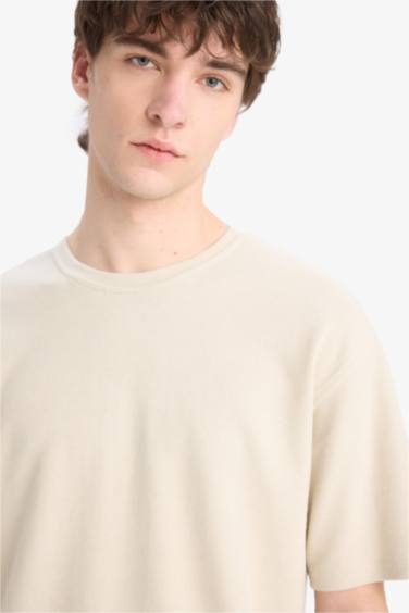 تيشيرت نص ردن أوفر سايز بياخة مستديرة