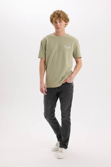 تيشيرت نص ردن تقيل قصة عادية بياخة مستديرة