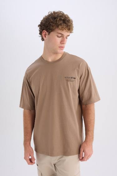 Oversize Fit Crew Neck Printed Short Sleeve T-Shirt