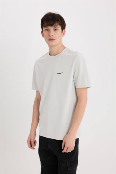 Regular Fit Crew Neck Printed Short Sleeve T-Shirt