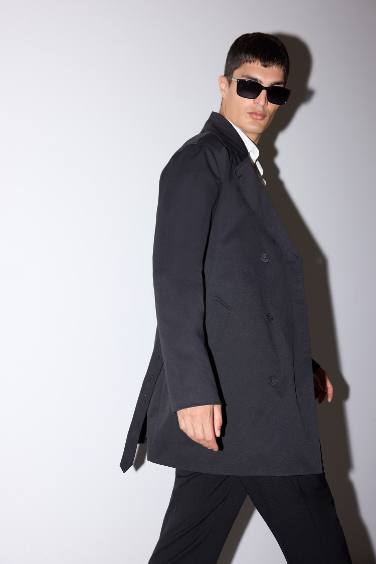 Slim Fit Dar Kesim Astarlı Düğmeli Cepli Kemerli Mevsimlik Baharlık Trençkot