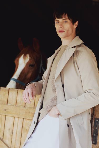 Slim Fit Dar Kesim Astarlı Düğmeli Cepli Kemerli Mevsimlik Baharlık Trençkot