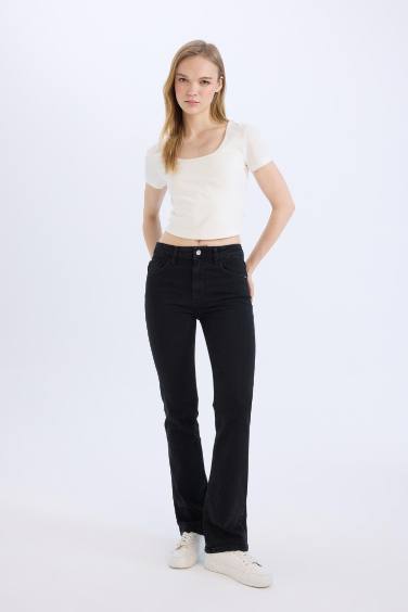 High Waist Long Jeans