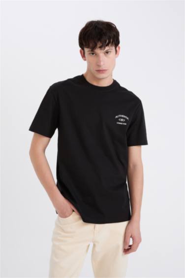 Regular Fit Crew Neck Printed Short Sleeve T-Shirt