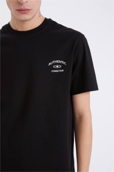 Regular Fit Crew Neck Printed Short Sleeve T-Shirt