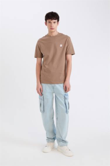 Regular Fit Crew Neck Printed Short Sleeve T-Shirt