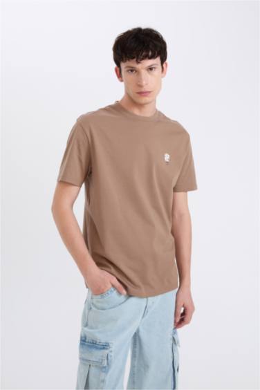 Regular Fit Crew Neck Printed Short Sleeve T-Shirt