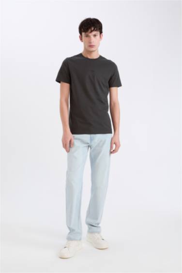 Slim Fit Crew Neck Printed Short Sleeve T-Shirt