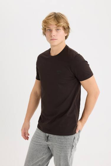 Slim Fit Crew Neck Printed Short Sleeve T-Shirt