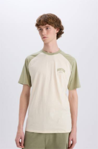 Boxy Fit Crew Neck Printed Short Sleeve T-Shirt