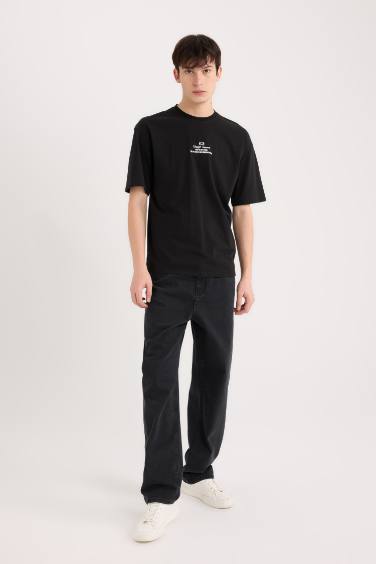 تيشيرت نص ردن اوفر سايز بياخة مستديرة