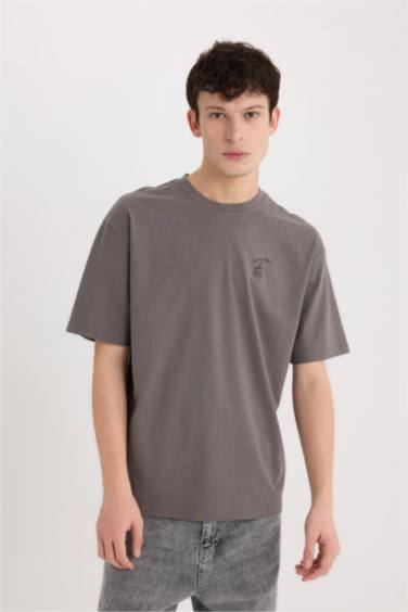 Comfort Fit Crew Neck Printed Short Sleeve T-Shirt