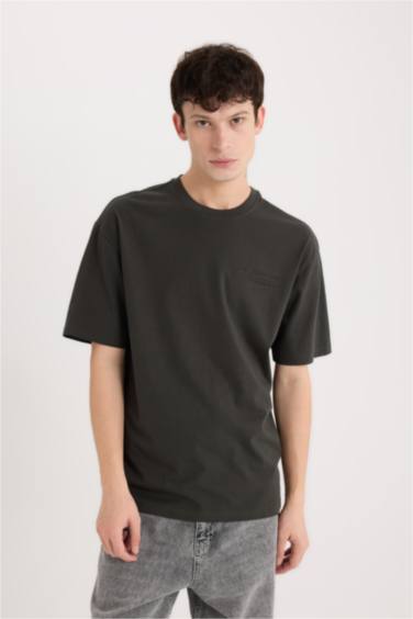 Boxy Fit Crew Neck Printed Short Sleeve T-Shirt