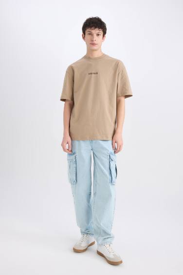 Boxy Fit One Piece  Crew Neck Printed Short Sleeve T-Shirt