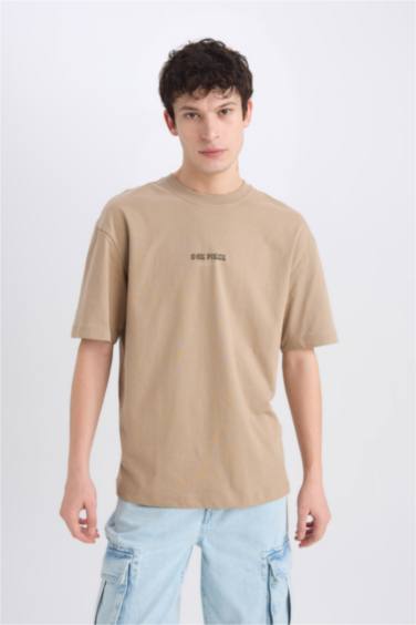 Boxy Fit One Piece  Crew Neck Printed Short Sleeve T-Shirt