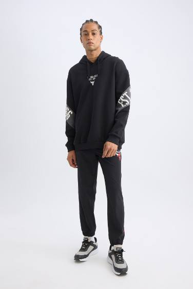 DeFactoFit Jogger Eşofman Altı NBA Chicago Bulls Slim Fit Dar Kesim Cepli Lastikli Paça