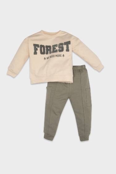 Baby Boy Printed Sweatshirt Jogger Sweatpants 2 Piece Set