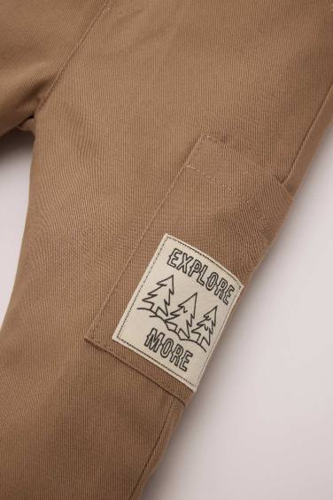 بنطلون بيبي اولادي جبردين قصة عادية بجيب بخصر مطاطي