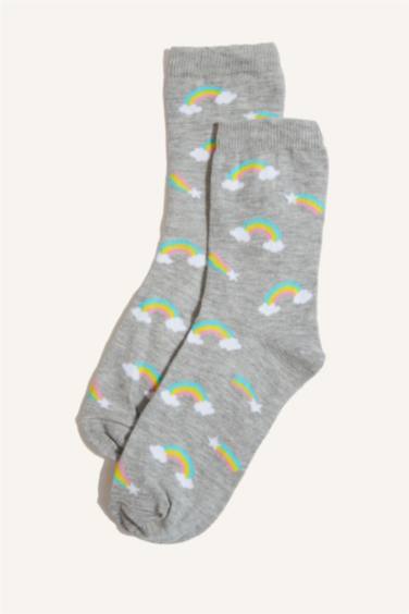 Girl 3 Piece Cotton Long Socks