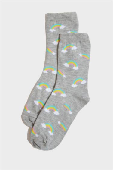 Kız Çocuk 3'lü Pamuklu Uzun Çorap