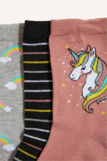 Girl 3 Piece Cotton Long Socks