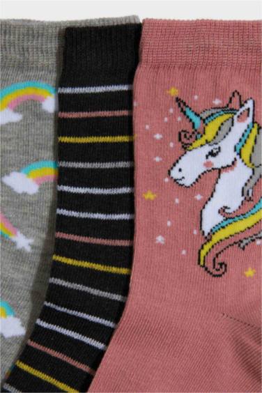 Girl 3 Piece Cotton Long Socks