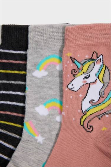 Girl 3 Piece Cotton Long Socks