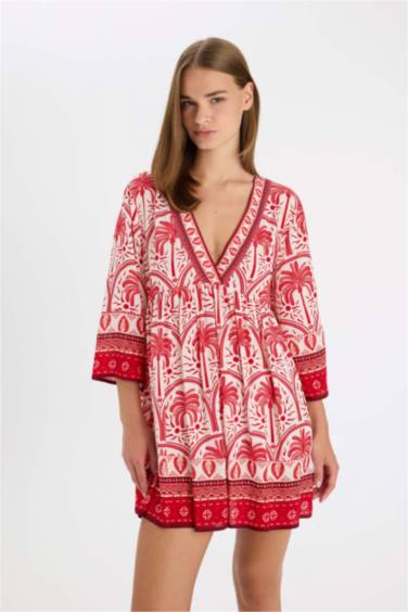 Regular Fit Patterned Beach Dress