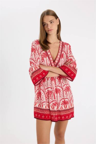Regular Fit Patterned Beach Dress
