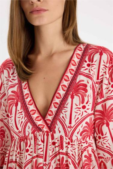 Regular Fit Patterned Beach Dress