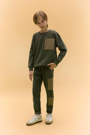 Boy Thick Elastic Waist Jogger Sweatpants