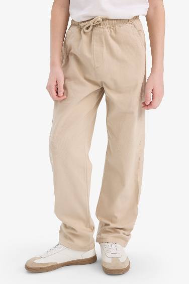 Boy Regular Fit Straight Leg Gabardine Trousers
