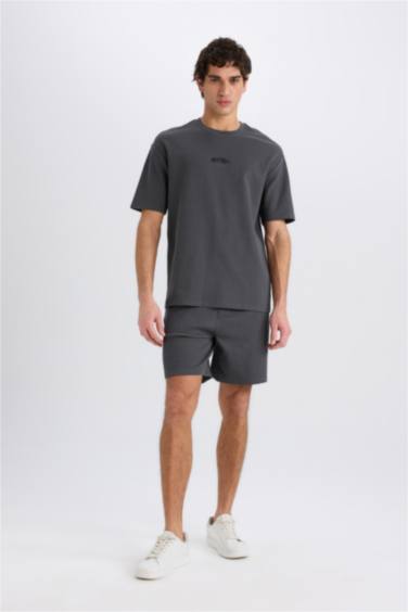 Футболка оверсайз с круглым вырезом и принтом, с коротким рукавом