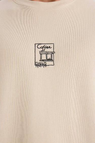 Boxy Fit Crew Neck Printed Short Sleeve T-Shirt