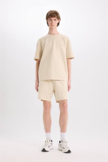 Boxy Fit Crew Neck Printed Heavy Fabric T-Shirt