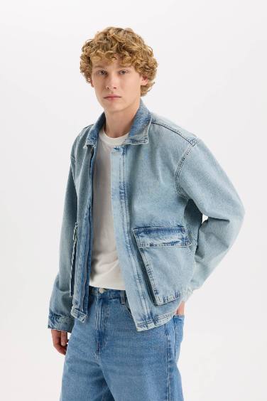 Regular Fit Pocketed Jean Jacket