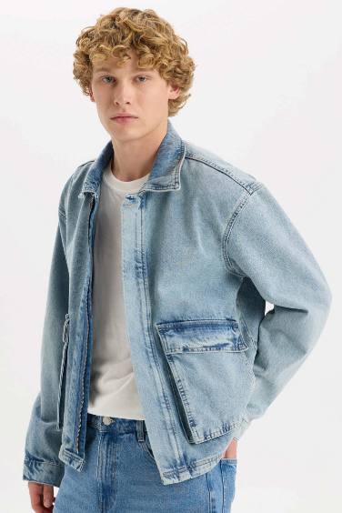 Veste en Jean à Coupe Régulière avec poches