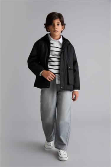 Boy Polo Collar Jacket