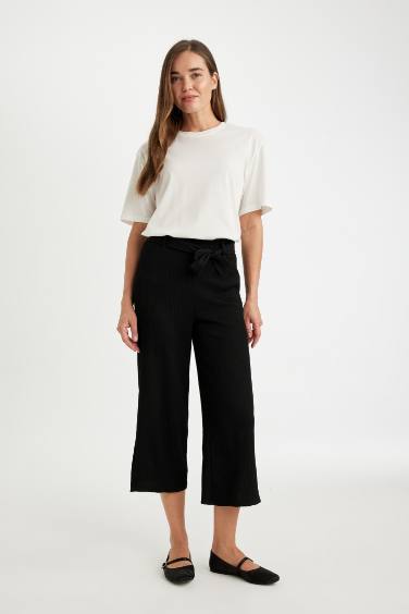 Regular Fit Crepe Trousers