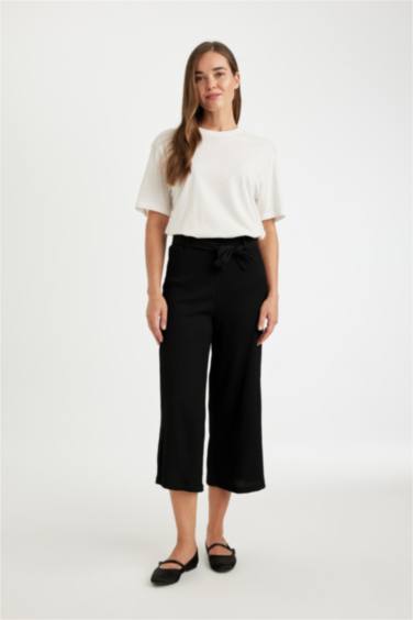 Regular Fit Crepe Trousers