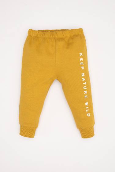 Erkek Bebek 2'li Takım Baskılı Sweatshirt Beli Lastikli Eşofman Altı