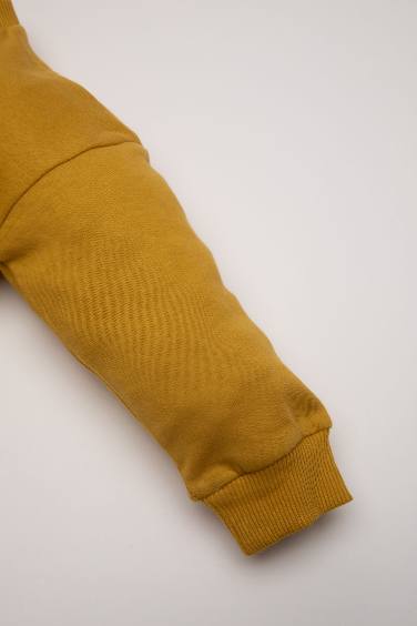 Erkek Bebek 2'li Takım Baskılı Sweatshirt Beli Lastikli Eşofman Altı