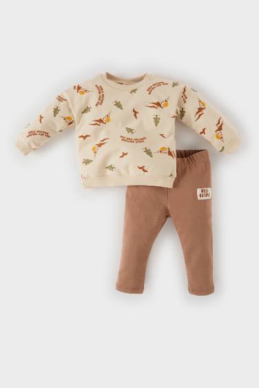 Ensemble de Sweatshirt imprimé et Pantalon à taille élastique pour BéBé Garçon