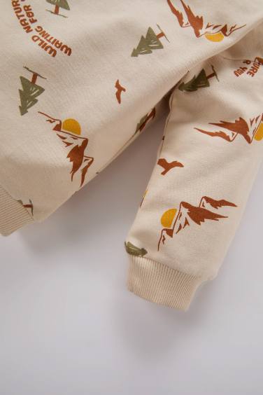 Baby Boy Patterned Sweatshirt Bottom 2 Piece Set