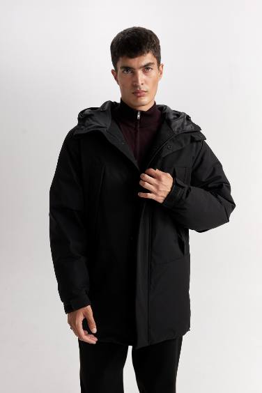 Regular Fit Hooded Zippered Jacket