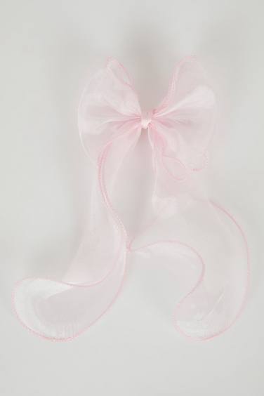 Pink Ribbon Bow Hair Clip