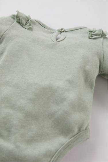 Body en tricot à manches longues et boutons-pression pour bébé Fille