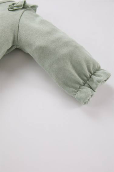 Body en tricot à manches longues et boutons-pression pour bébé Fille