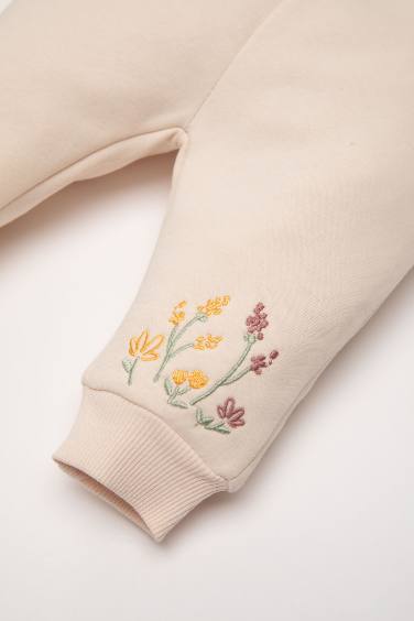 Baby Girl Regular Fit Elastic Waist Leg Floral Sweatpants